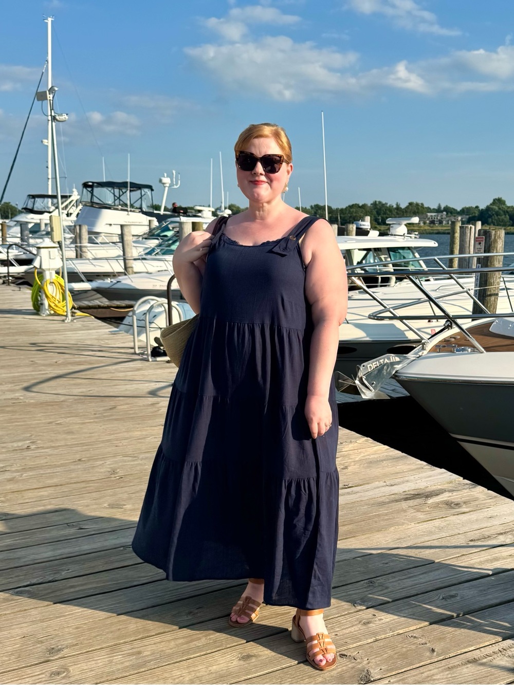 Ulla Popken Navy Linen Dress